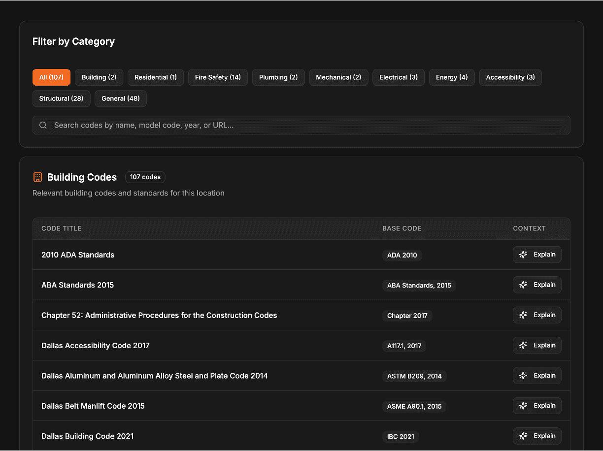 Venturi, Building code assistant